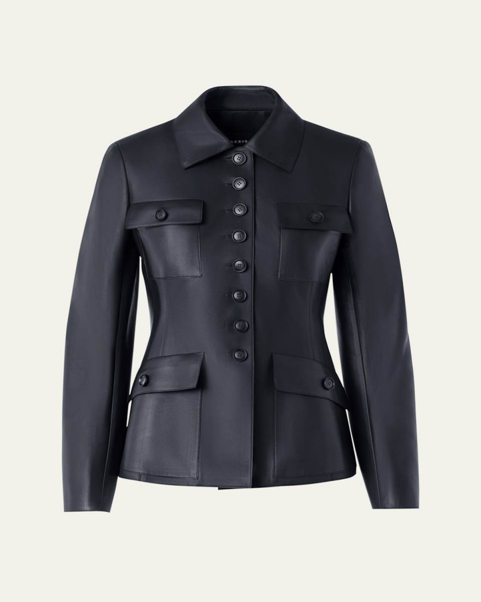 Delia Nappa Leather Fitted Jacket